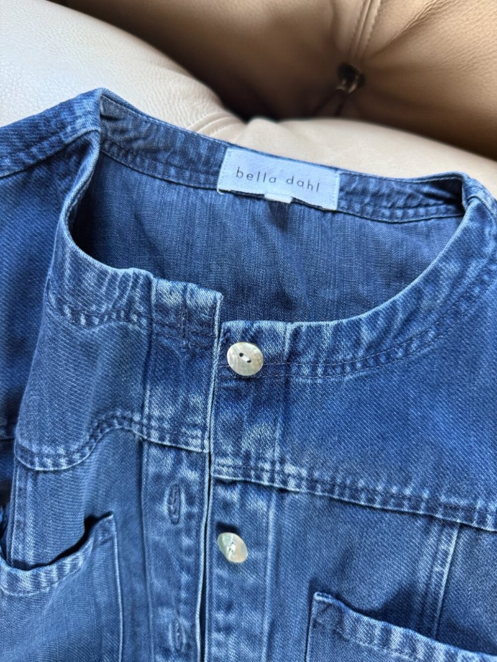Bella Dahl Seamed Belted Vest - Horizon Blue Wash - Picture 3 of 4